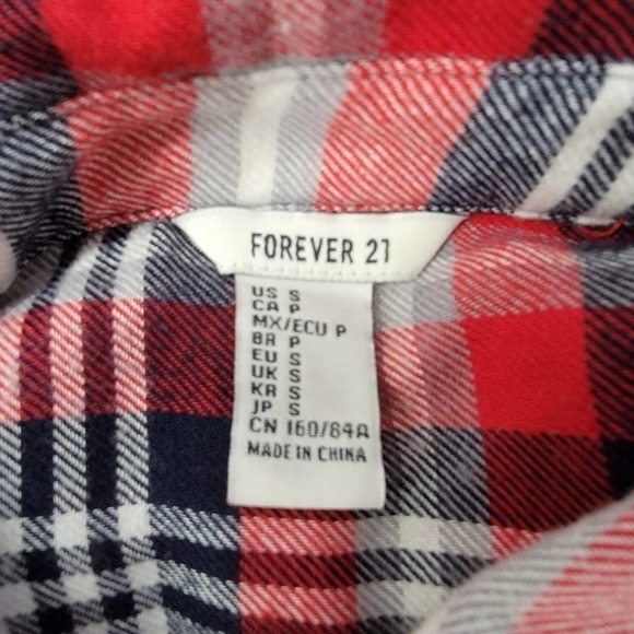 Forever 21 Button Up Collared Long sleeve Plaid - Picture 8 of 9